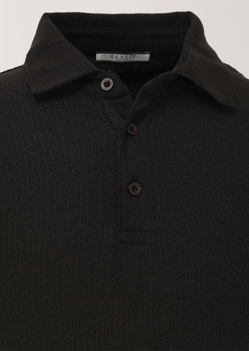 Black Polo Neck T-Shirt - 2