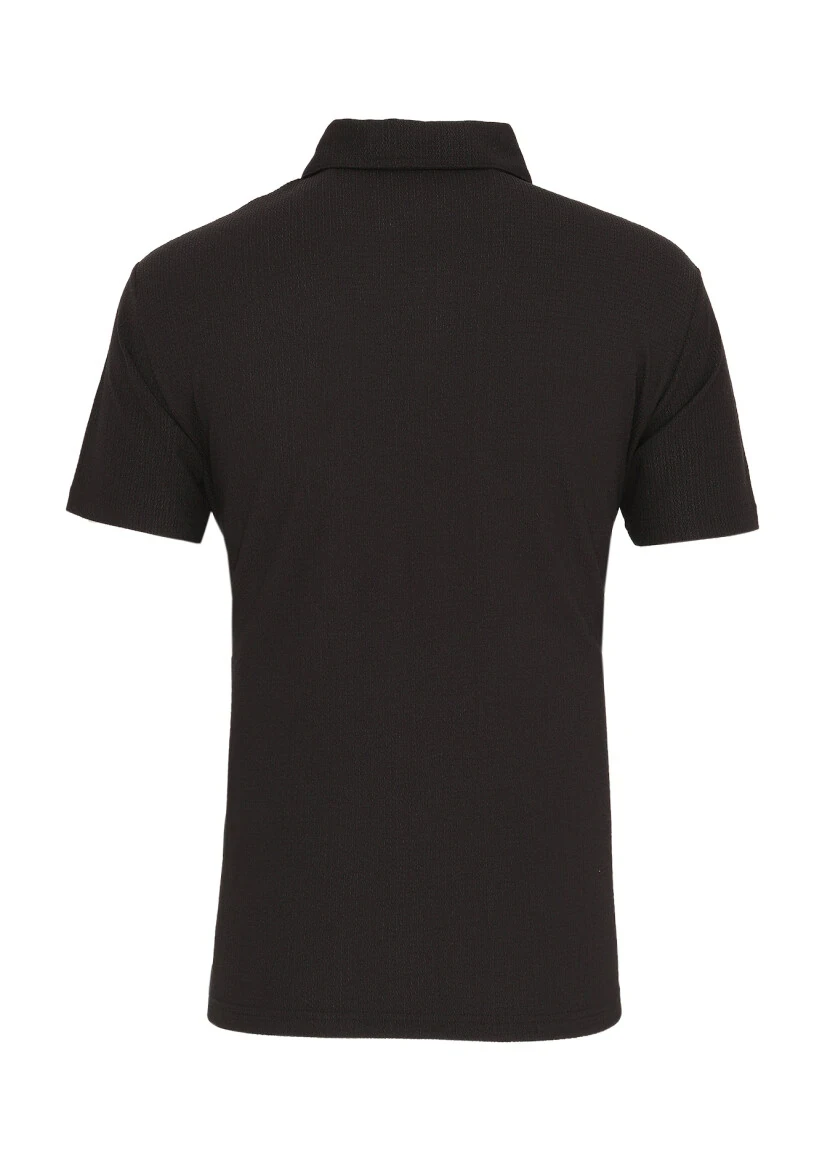 Black Polo Neck T-Shirt - 3