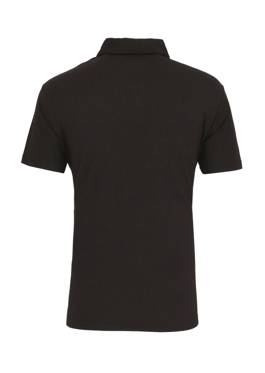 Black Polo Neck T-Shirt - 3