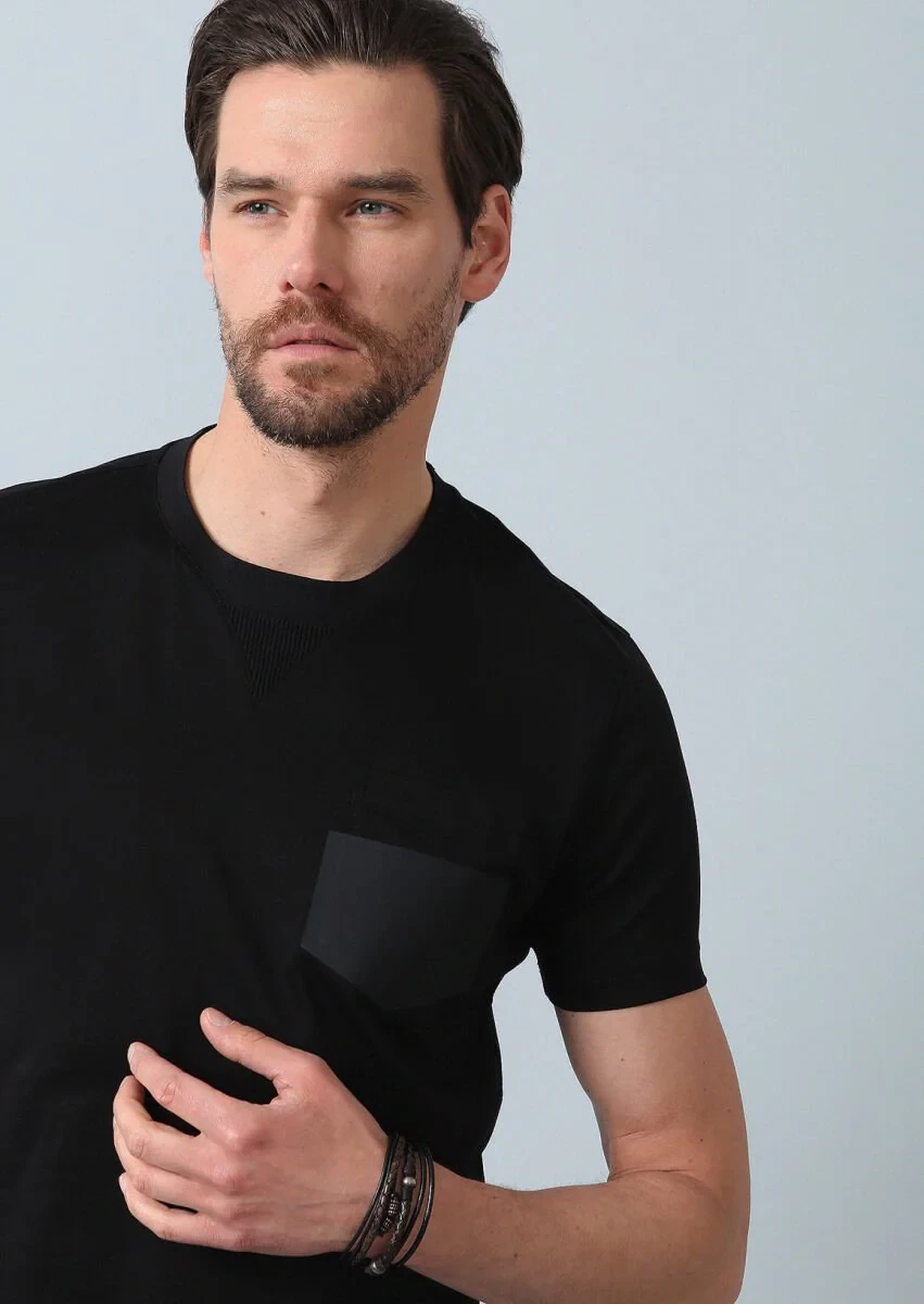 Black Printed 100% Cotton T-Shirt - 1