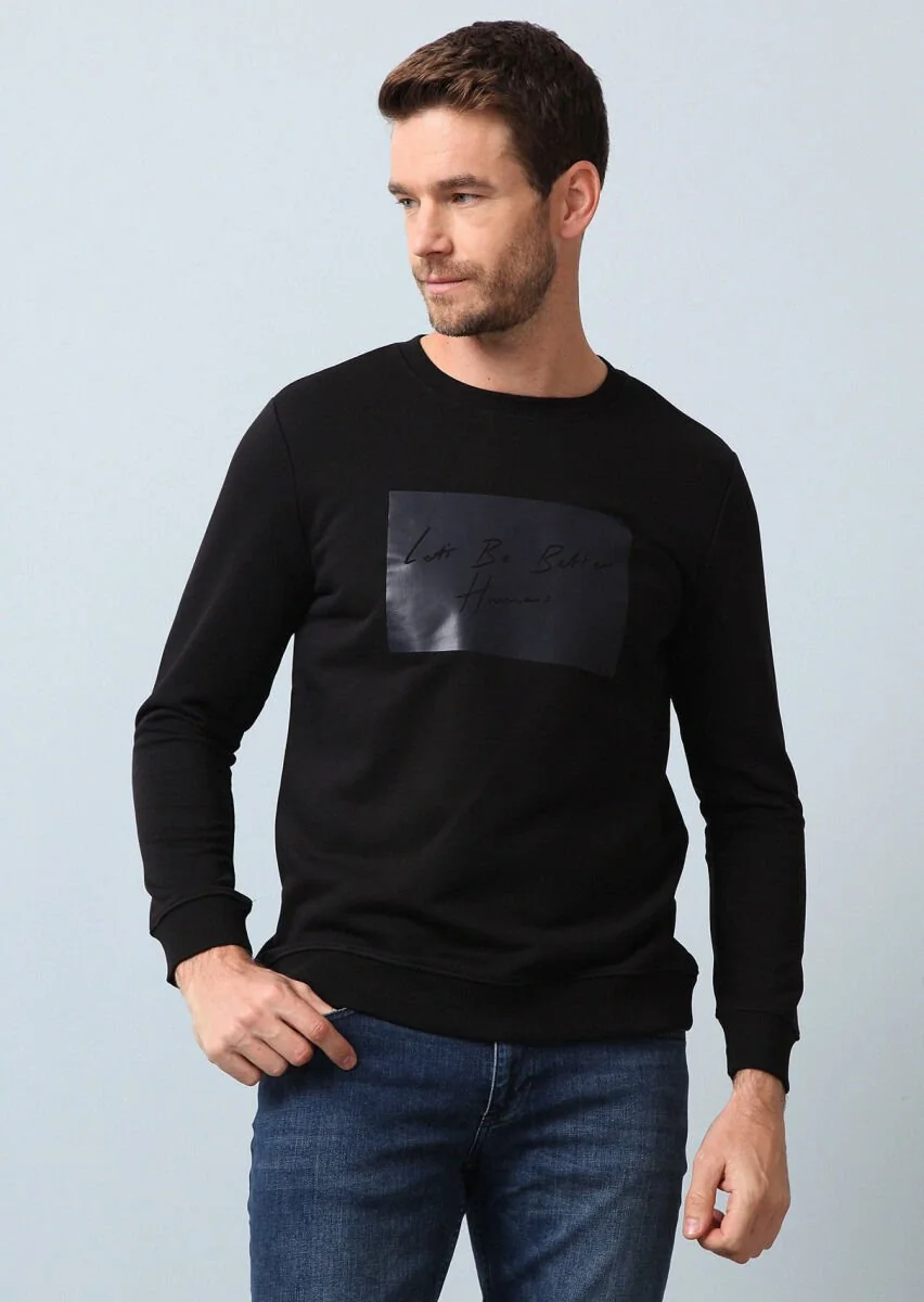 Black Printed Sweatshirt - 4