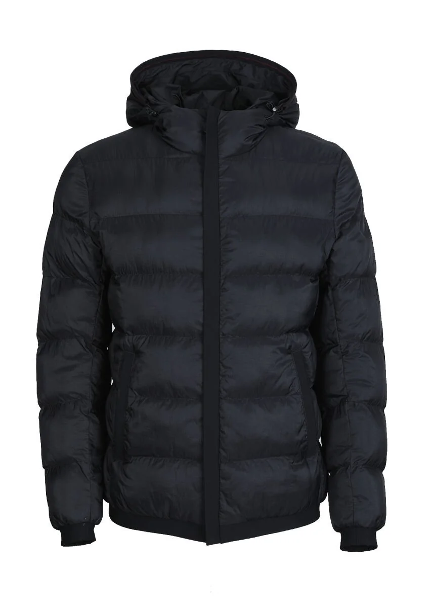 Black Puffer Weaving Coat - 6