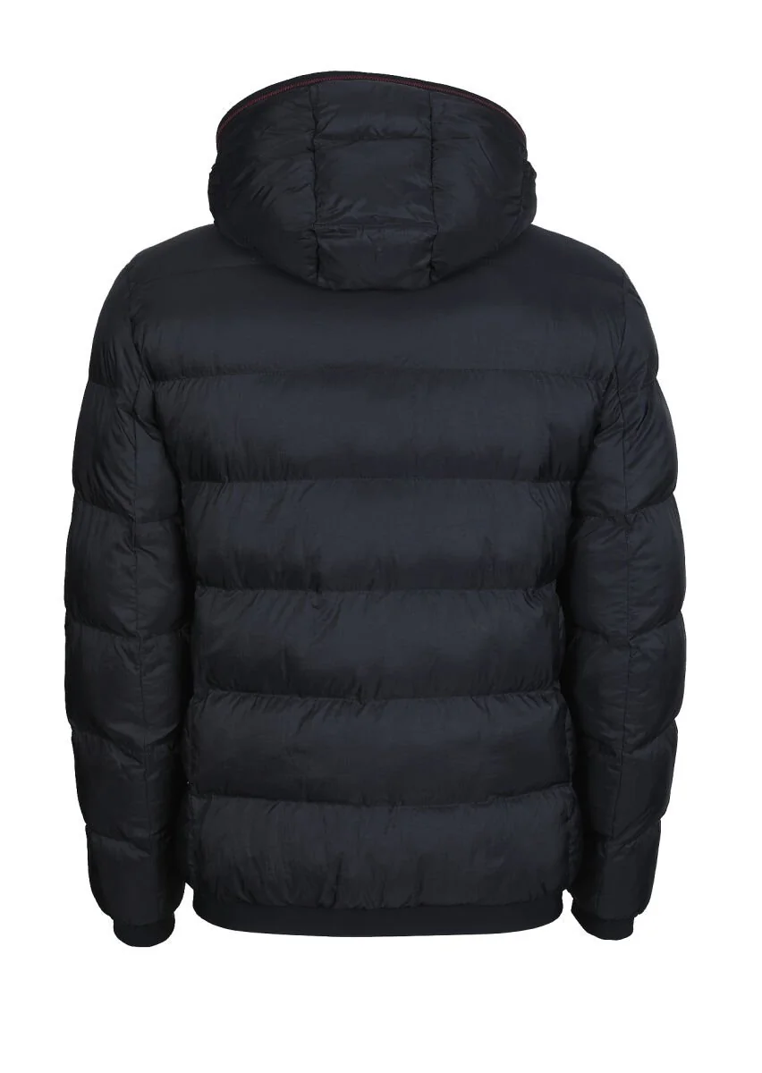 Black Puffer Weaving Coat - 7