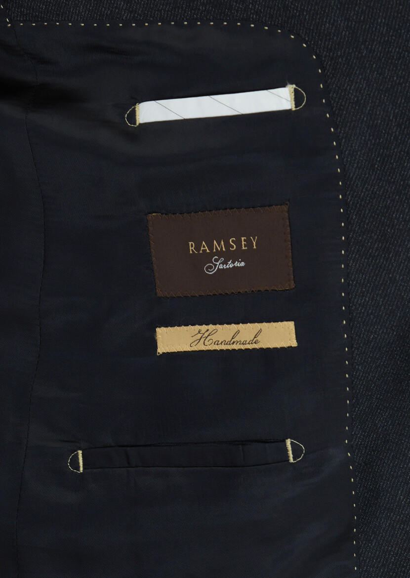 Black Regular Fit 100% Wool Suit - 6