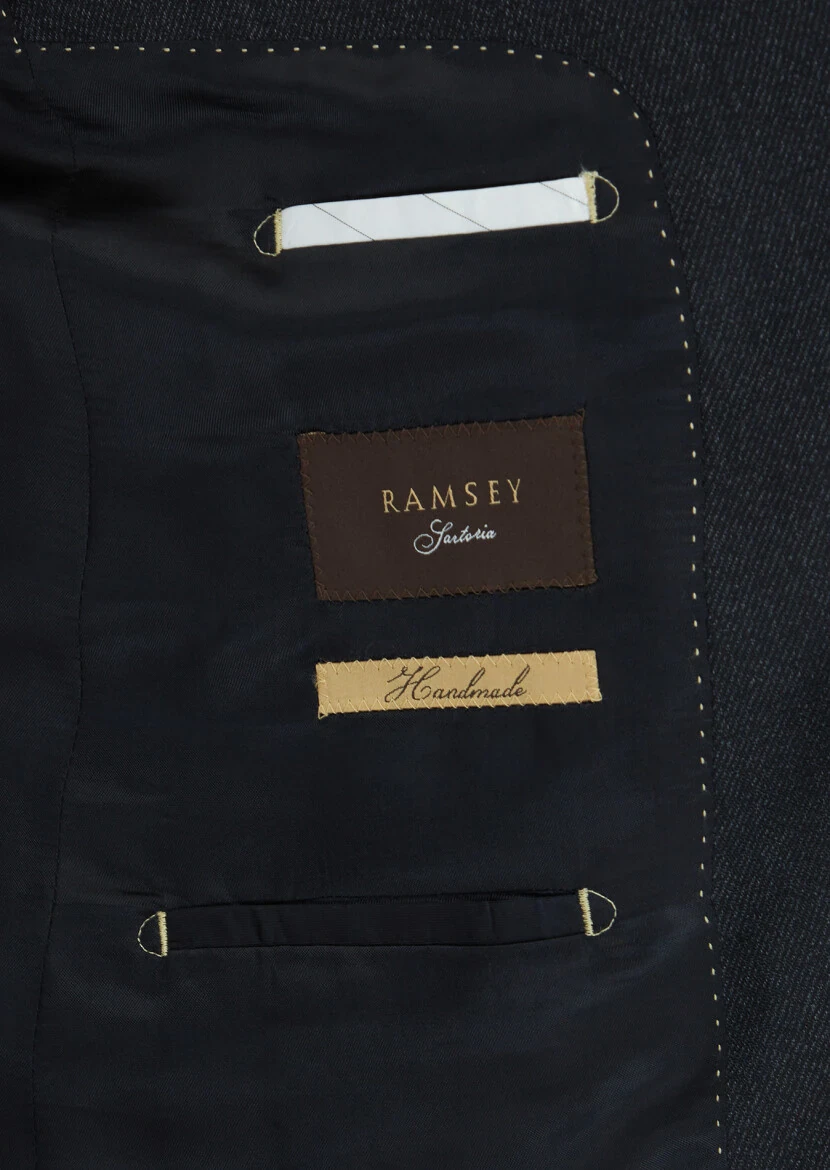 Black Regular Fit 100% Wool Suit - 6