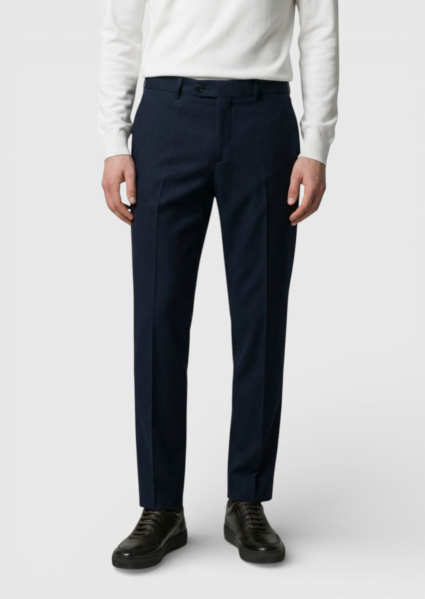 Black Regular Fit Classical 100% Wool Trousers - 2