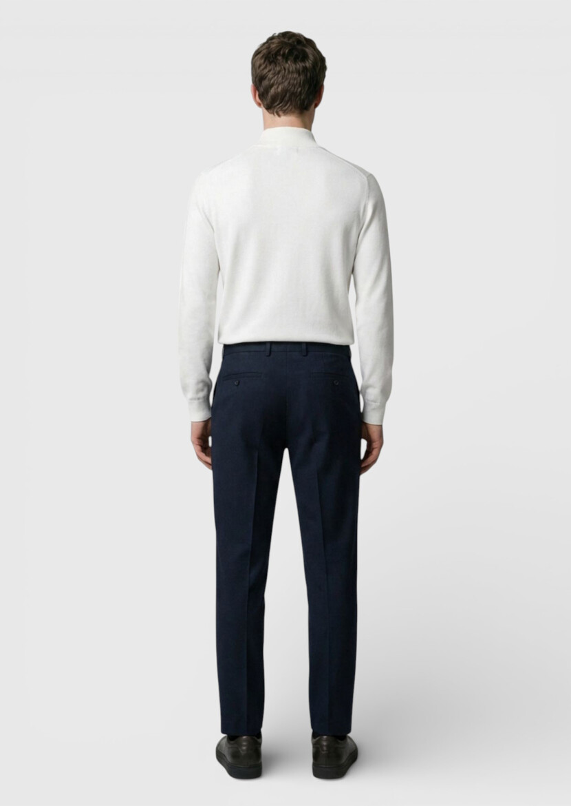 Black Regular Fit Classical 100% Wool Trousers - 4