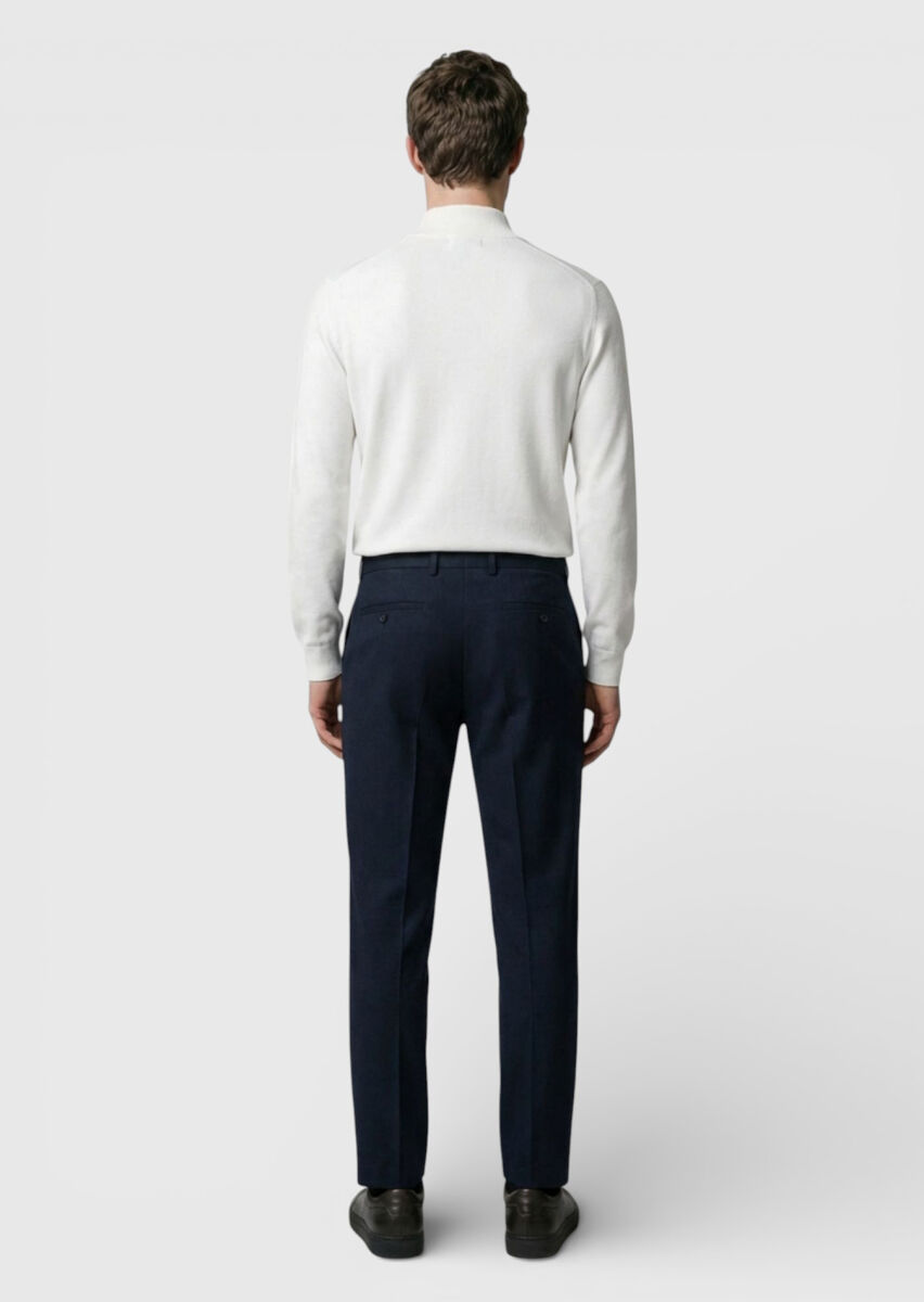 Black Regular Fit Classical 100% Wool Trousers - 4