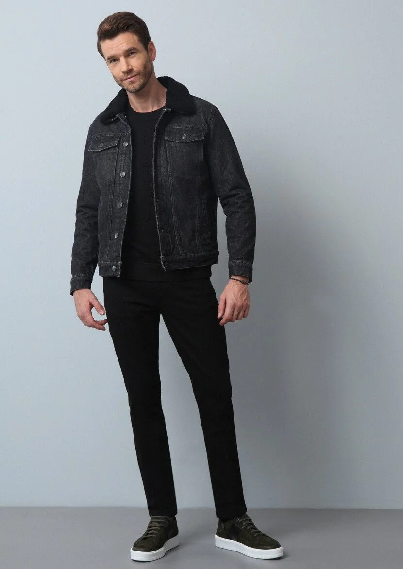 Black Regular Fit Cotton Blended Blazer - 3