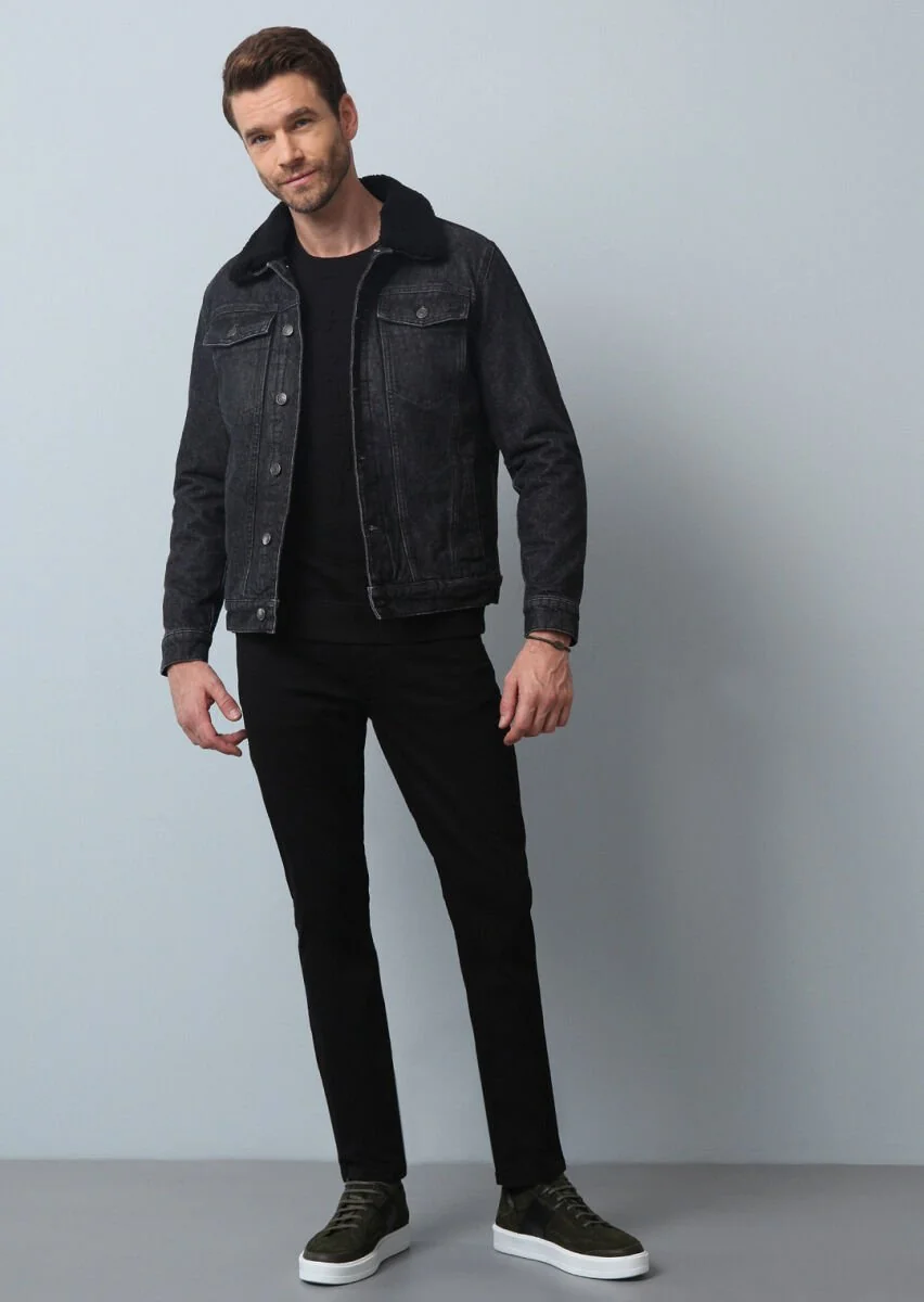 Black Regular Fit Cotton Blended Blazer - 3