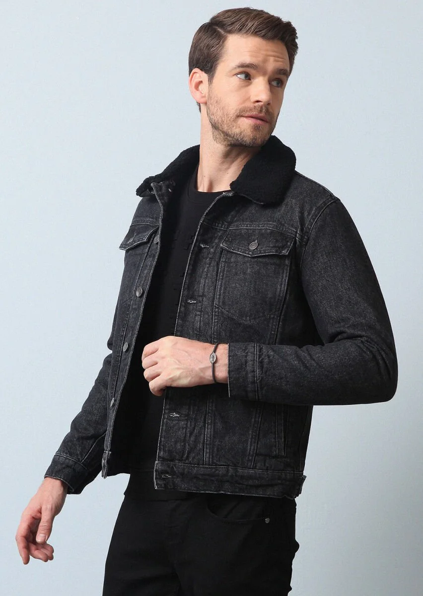 Black Regular Fit Cotton Blended Blazer - 4