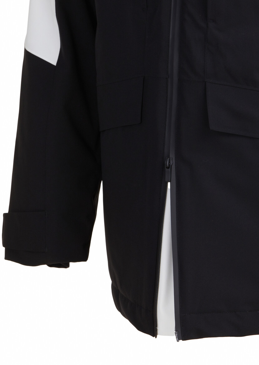 Black Regular Fit Hooded Casual Weaving Coat - 5