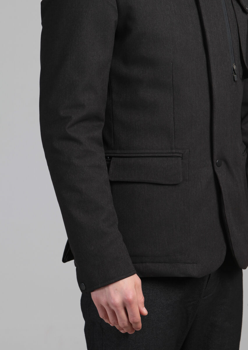 Black Regular Fit Lightweight Jacket - 5