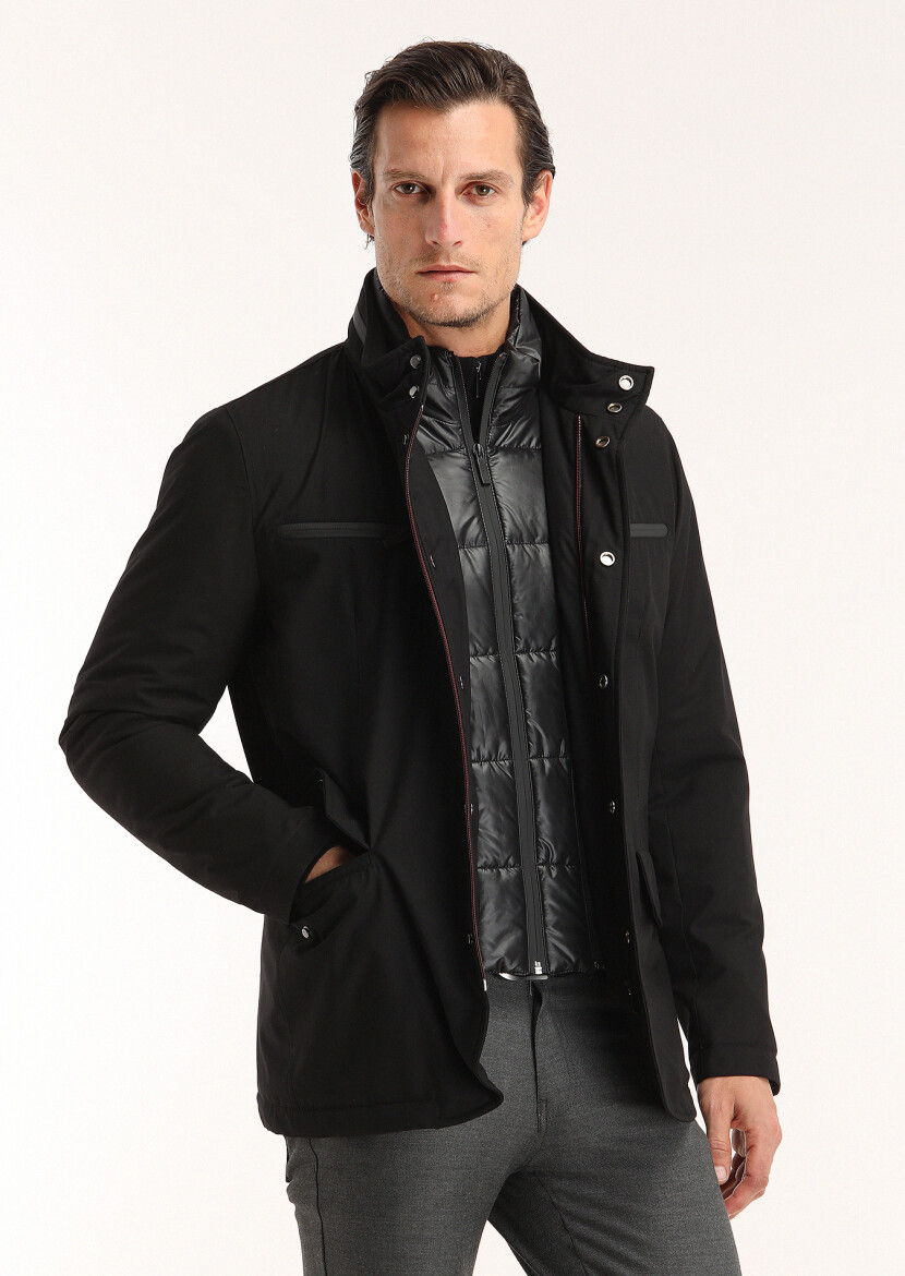 Black Regular Fit Lightweight Jacket - 2