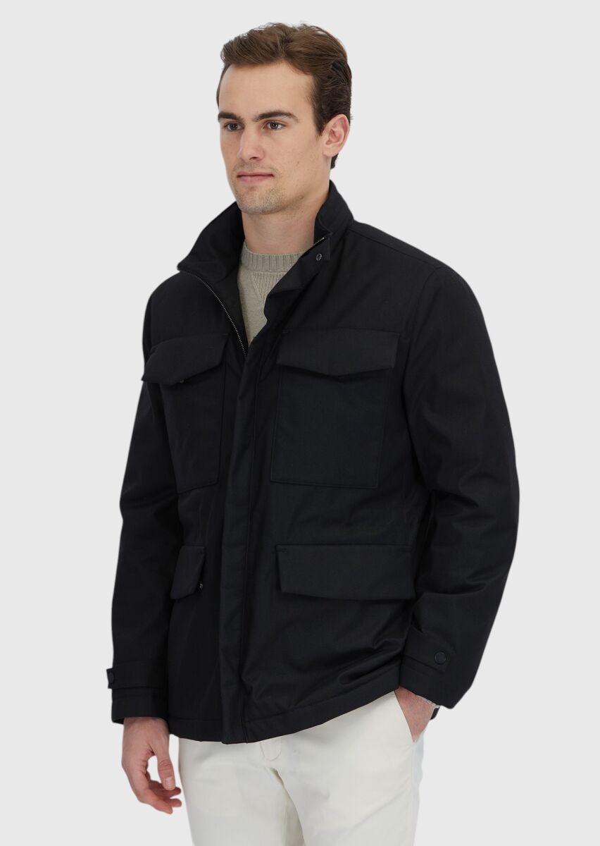 Black Regular Fit Lightweight Jacket - 3