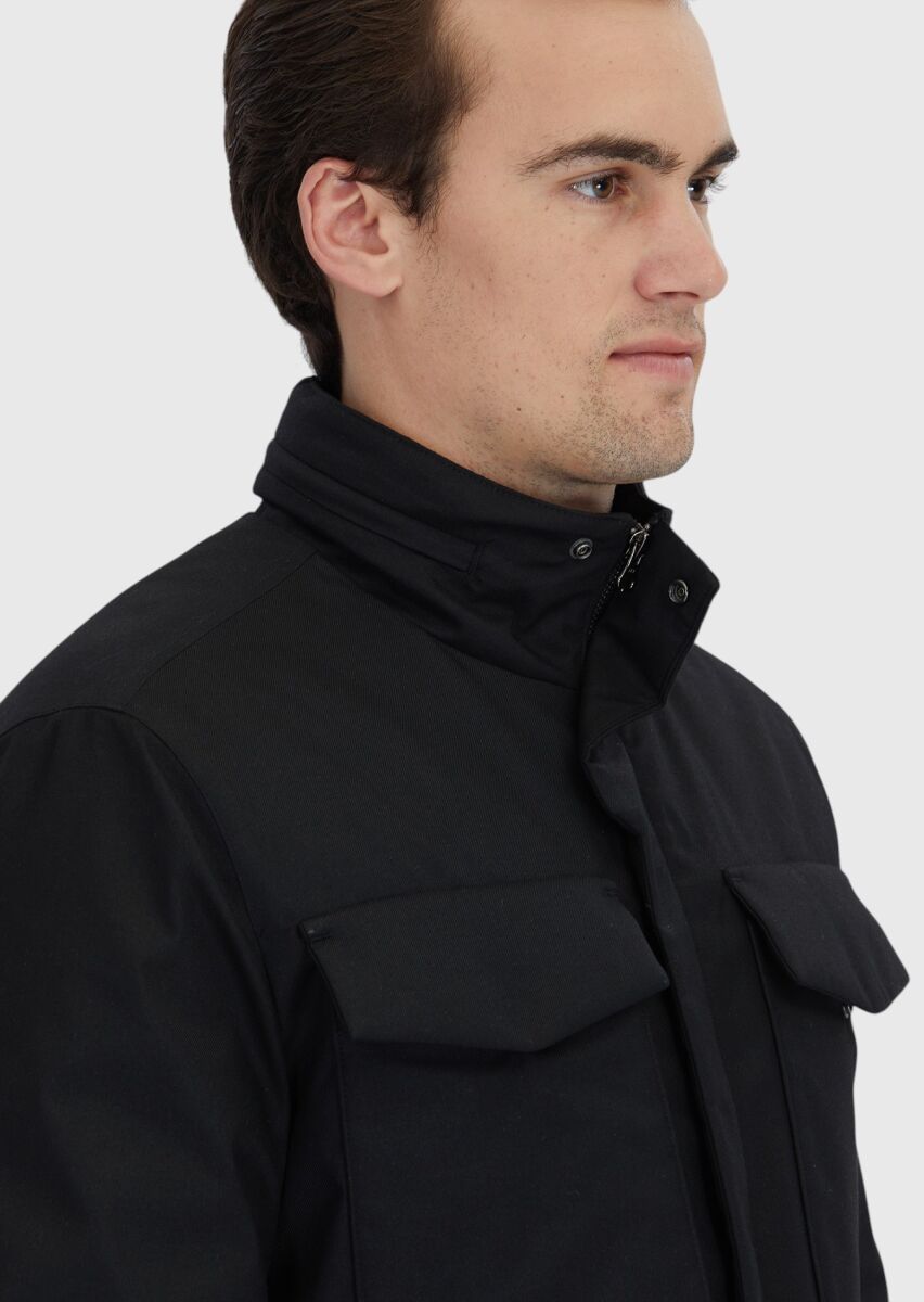 Black Regular Fit Lightweight Jacket - 4