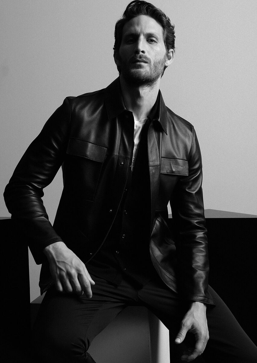 Black Regular Fit Shirt Collar Casual Leather Leather Coat - 4