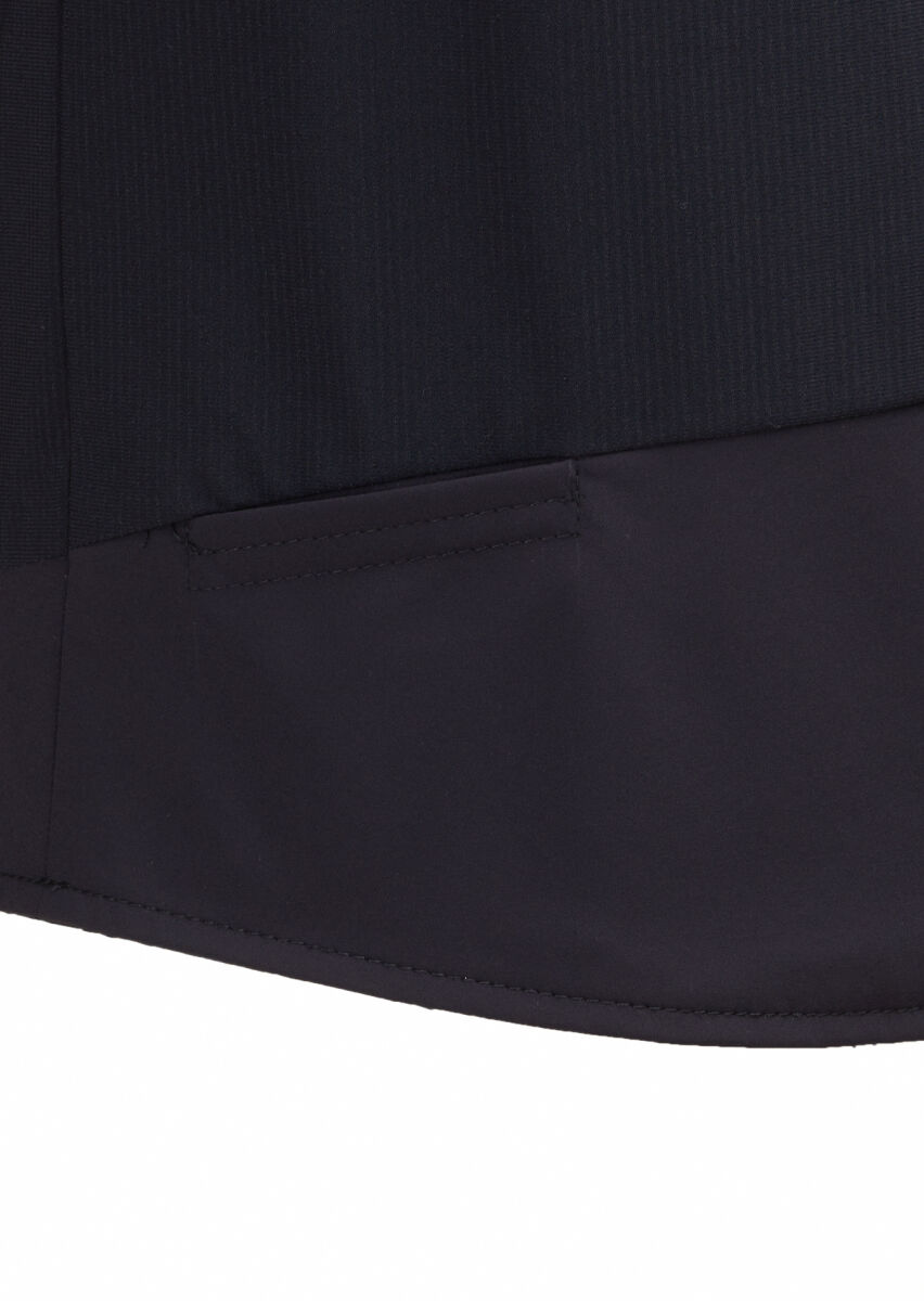 Black Regular Fit Turtleneck Casual Knitting Puffer Vest - 3