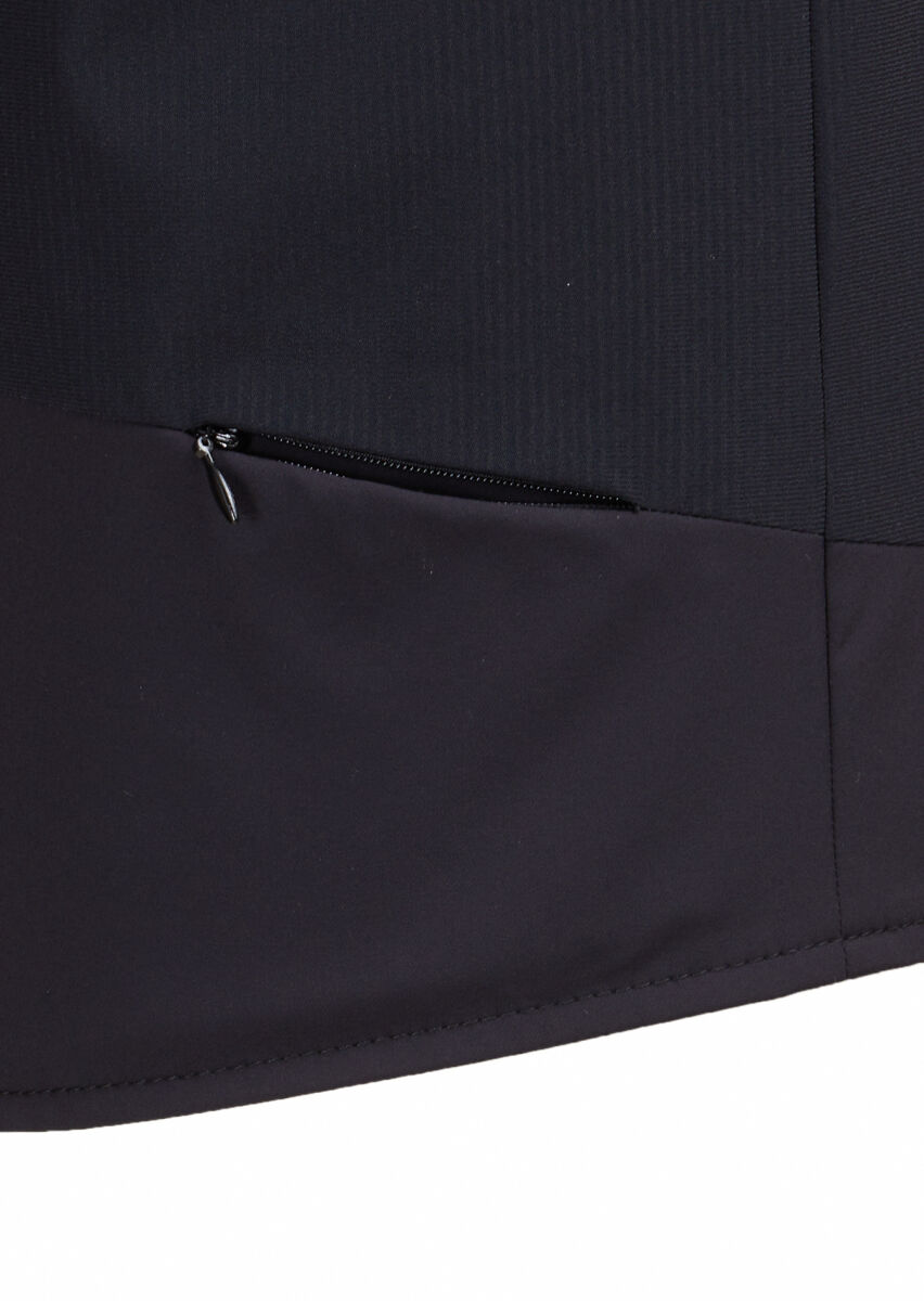 Black Regular Fit Turtleneck Casual Knitting Puffer Vest - 4