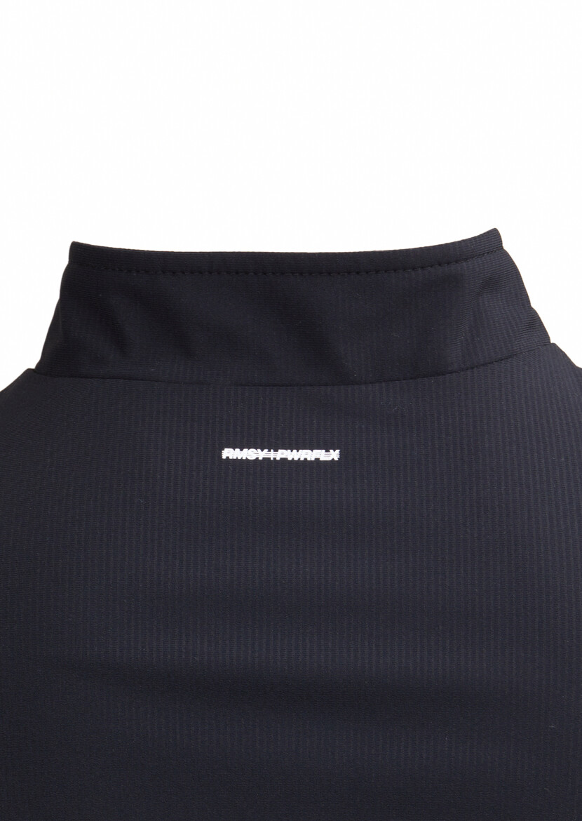 Black Regular Fit Turtleneck Casual Knitting Puffer Vest - 5