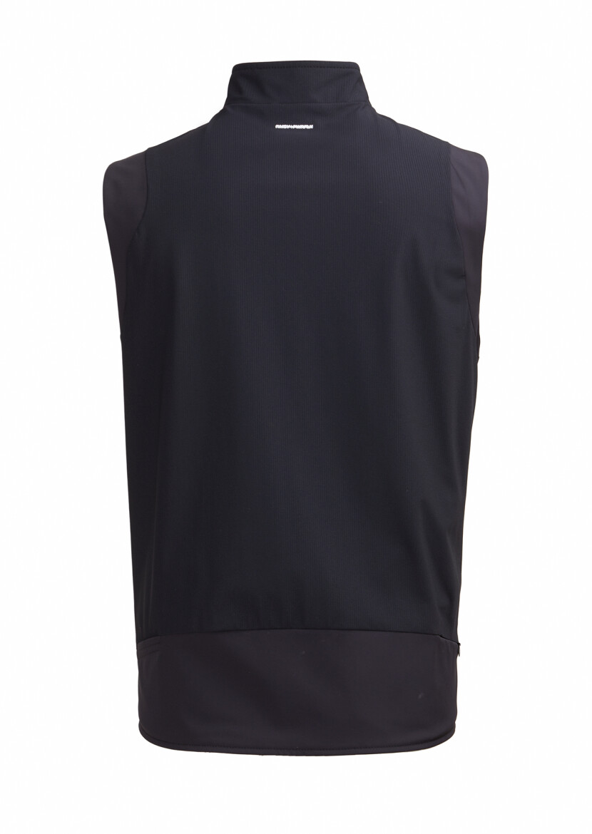 Black Regular Fit Turtleneck Casual Knitting Puffer Vest - 6