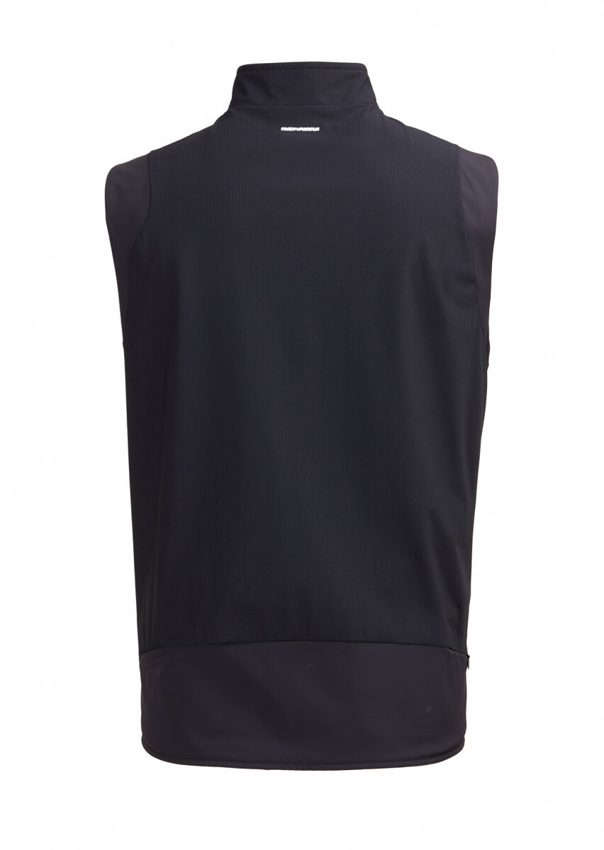 Black Regular Fit Turtleneck Casual Knitting Puffer Vest - 6