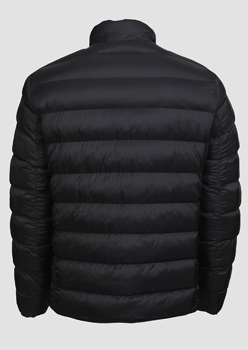 Black Regular Fit Turtleneck Casual Weaving Coat - 9