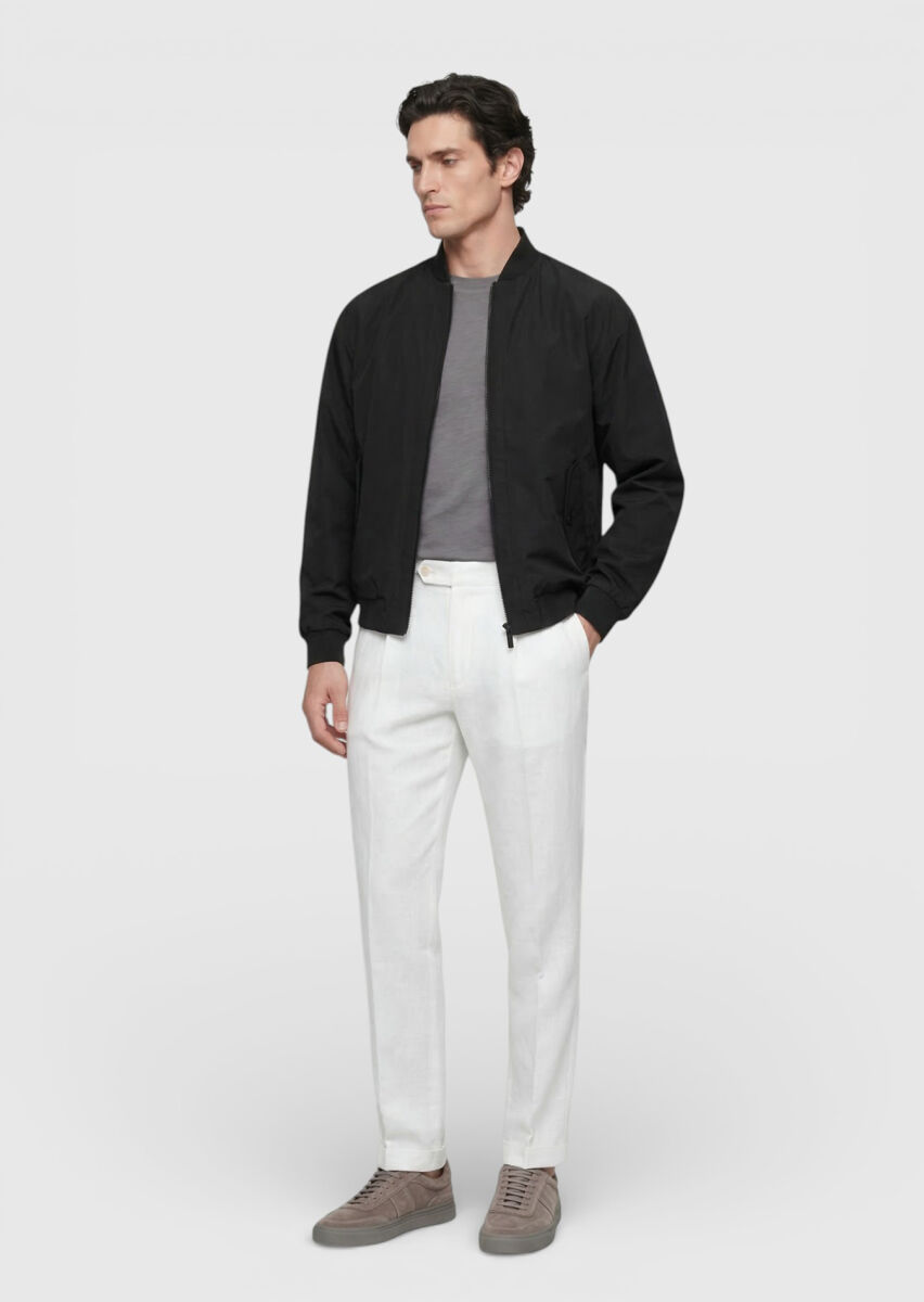 Black Regular Fit Turtleneck Casual Weaving Coat - 4