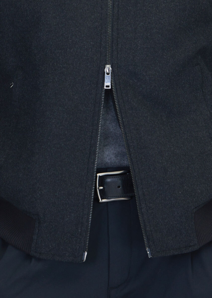 Black Regular Fit Turtleneck Casual Weaving Coat - 5