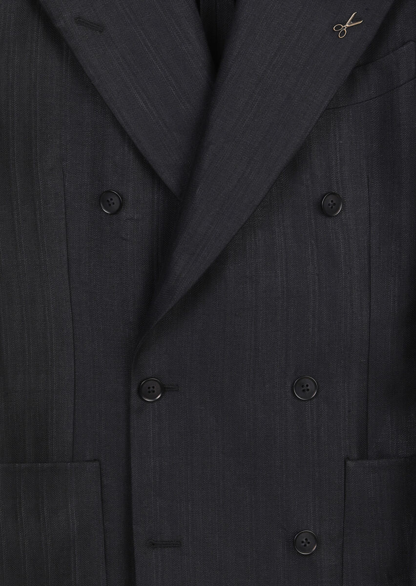 Black Relaxed Fit 100% Linen Jacket - 7