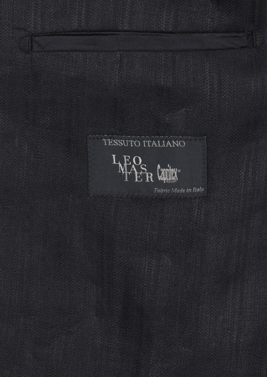Black Relaxed Fit 100% Linen Jacket - 8