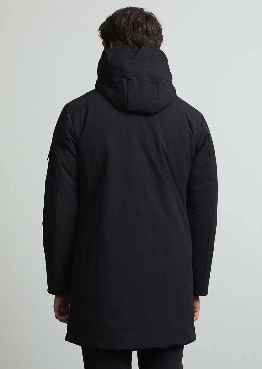 Black Removable Hood Weaving Coat - 5