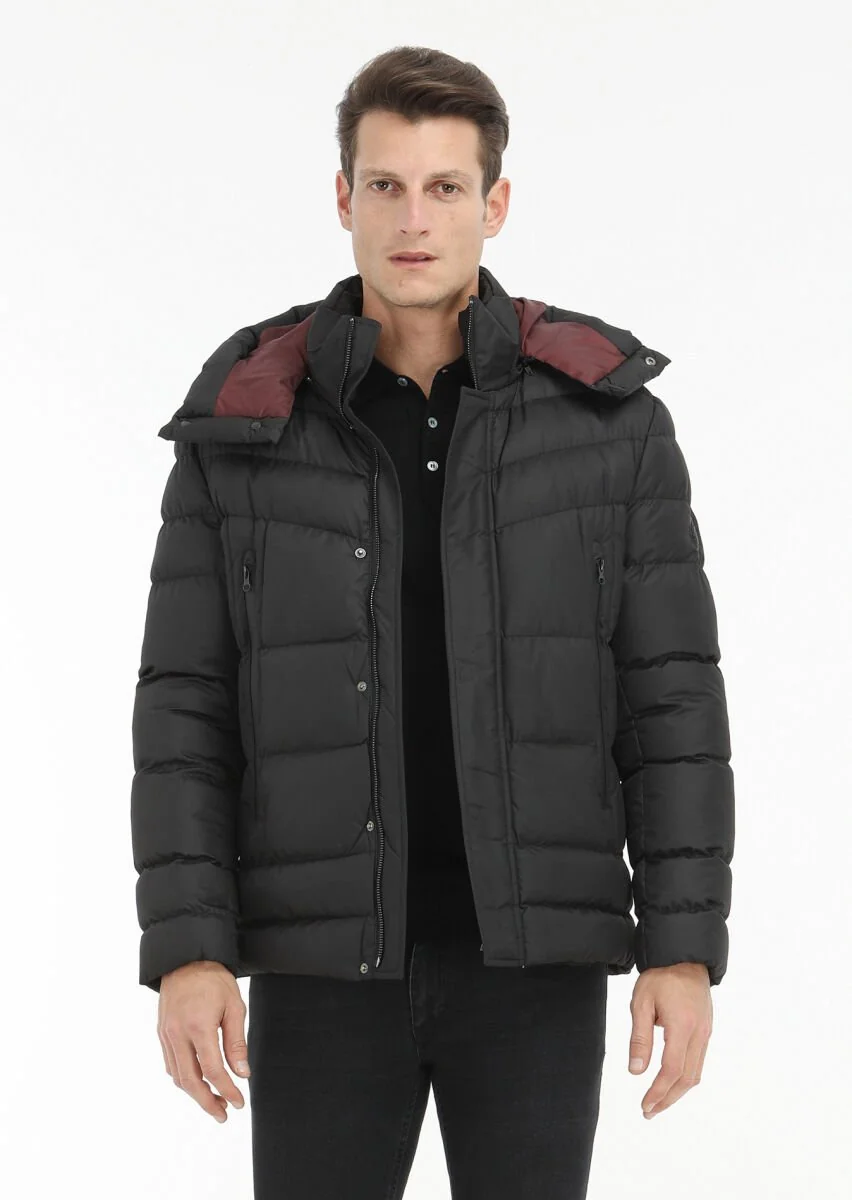Black Removable Hood Weaving Coat - 2