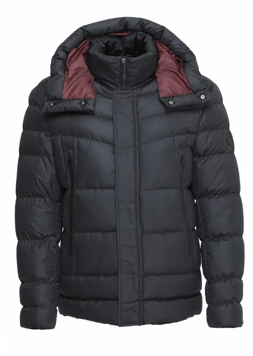 Black Removable Hood Weaving Coat - 7