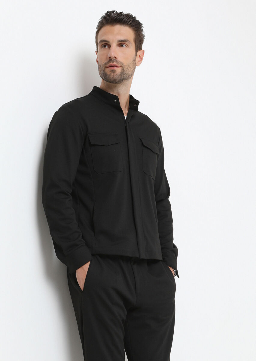 Black Shirt Jacket - 1