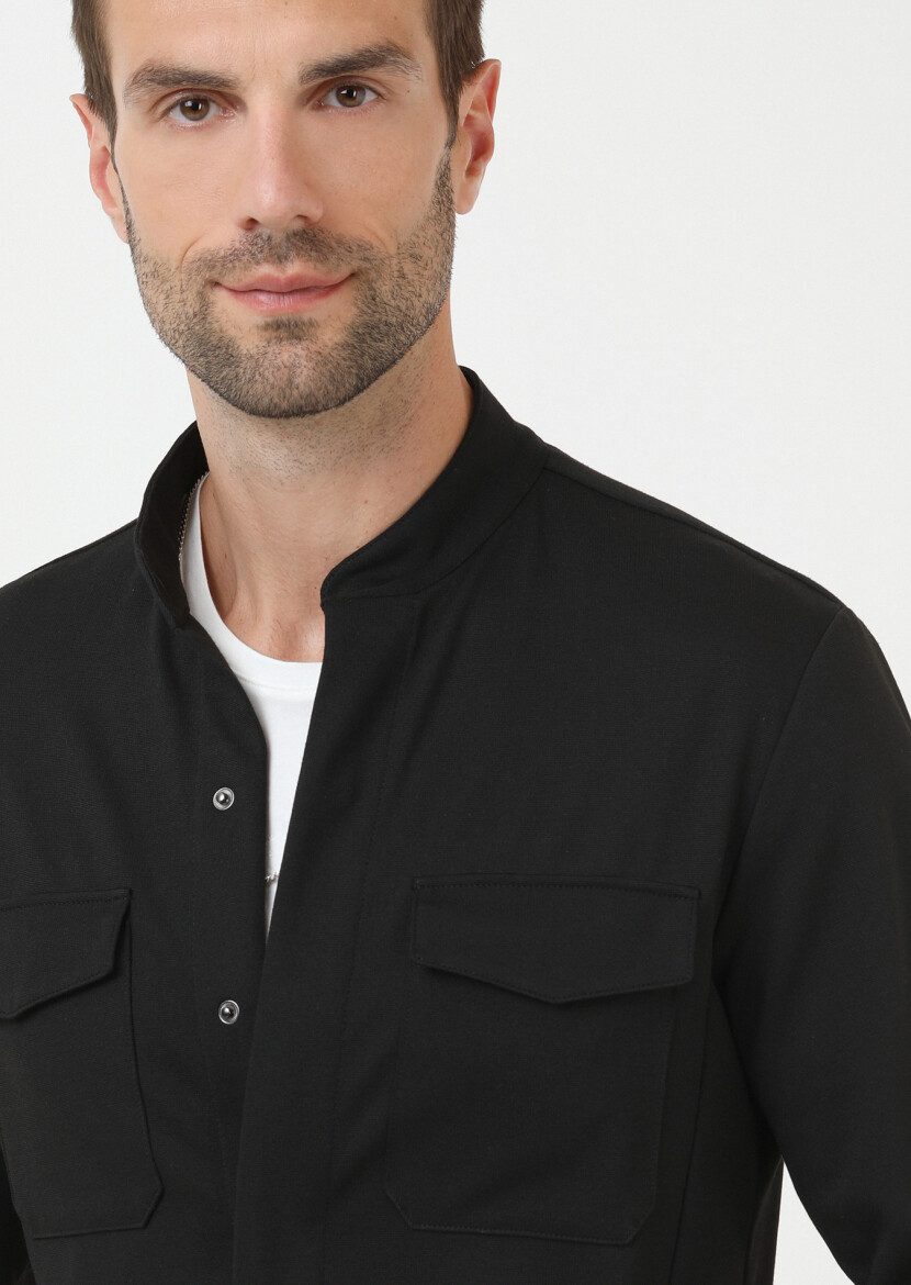 Black Shirt Jacket - 4