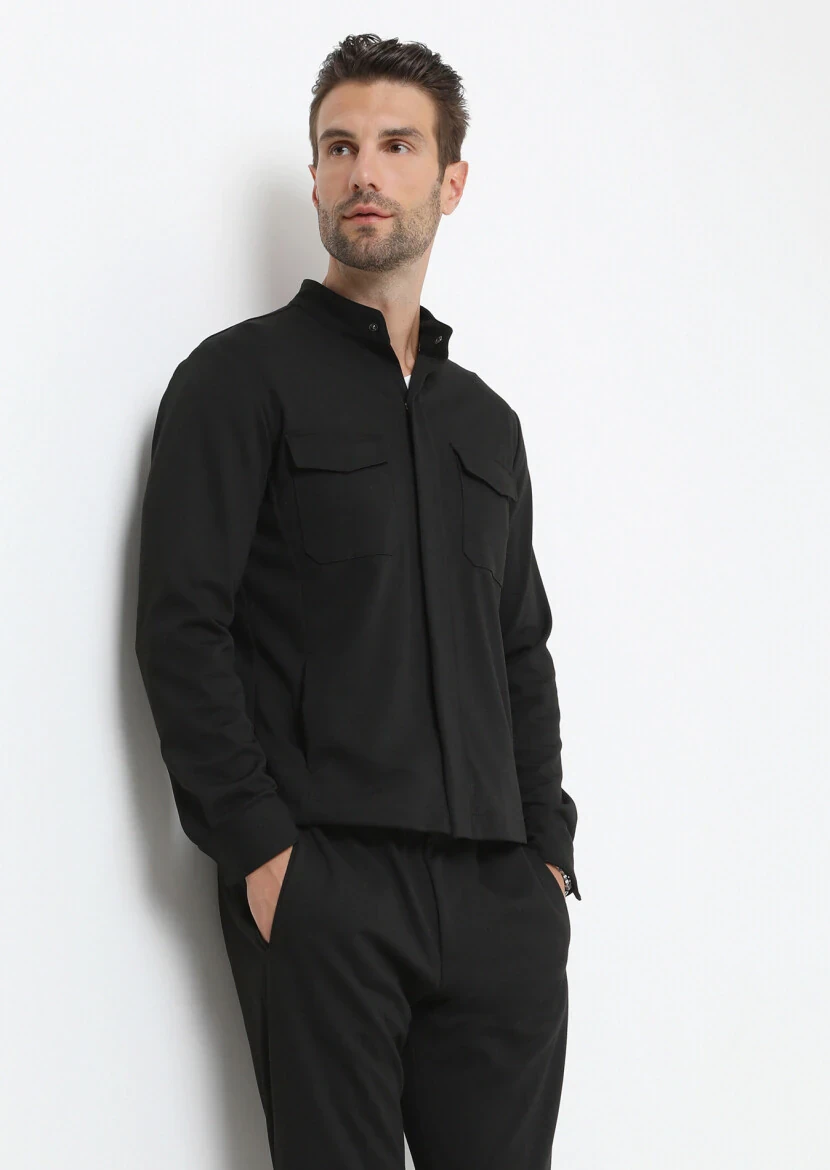 Black Shirt Jacket - 1