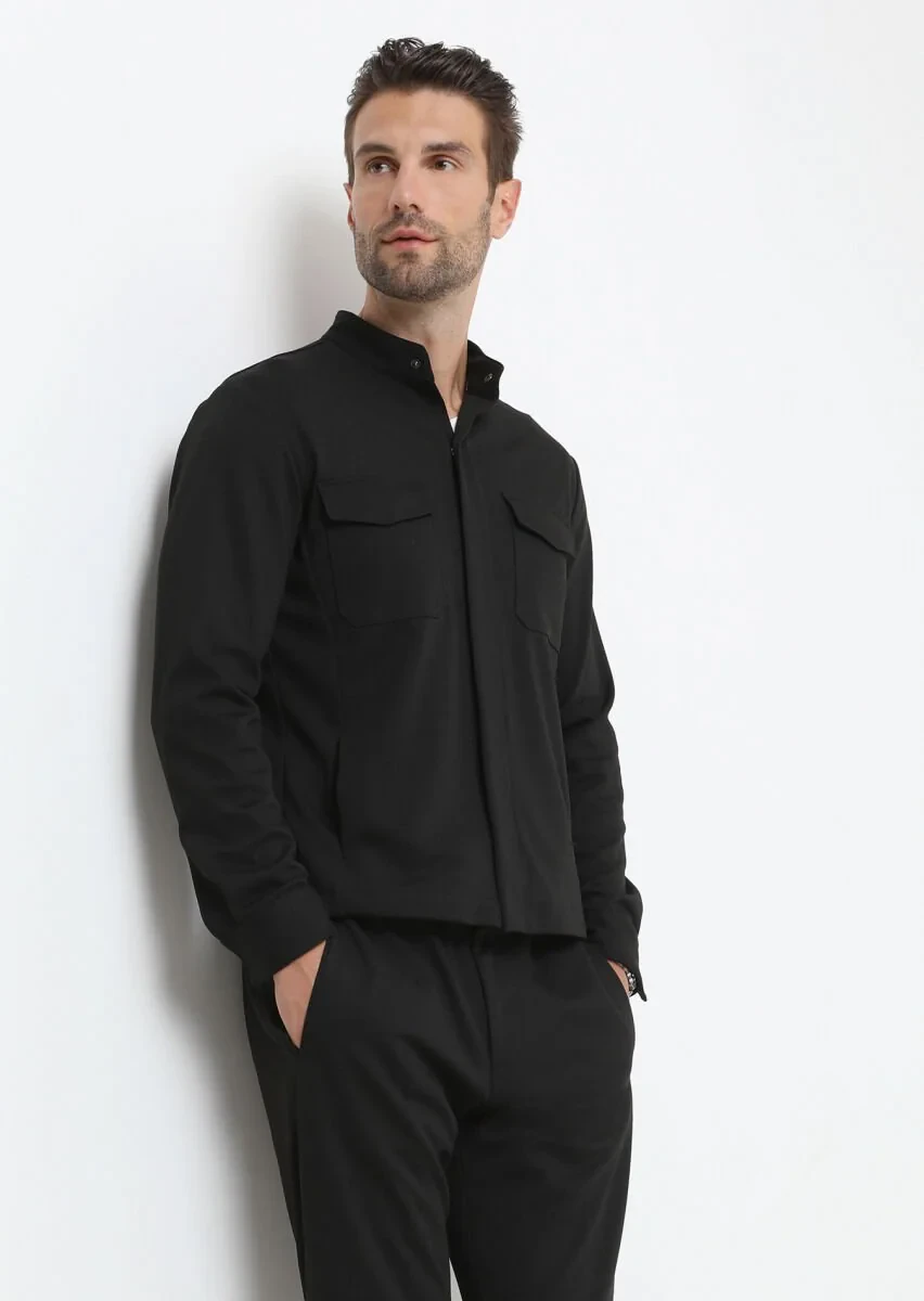 Black Shirt Jacket - 1