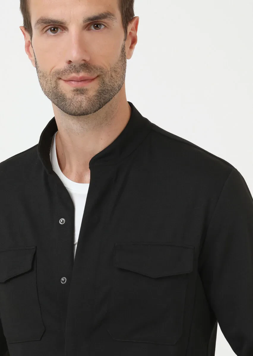 Black Shirt Jacket - 4