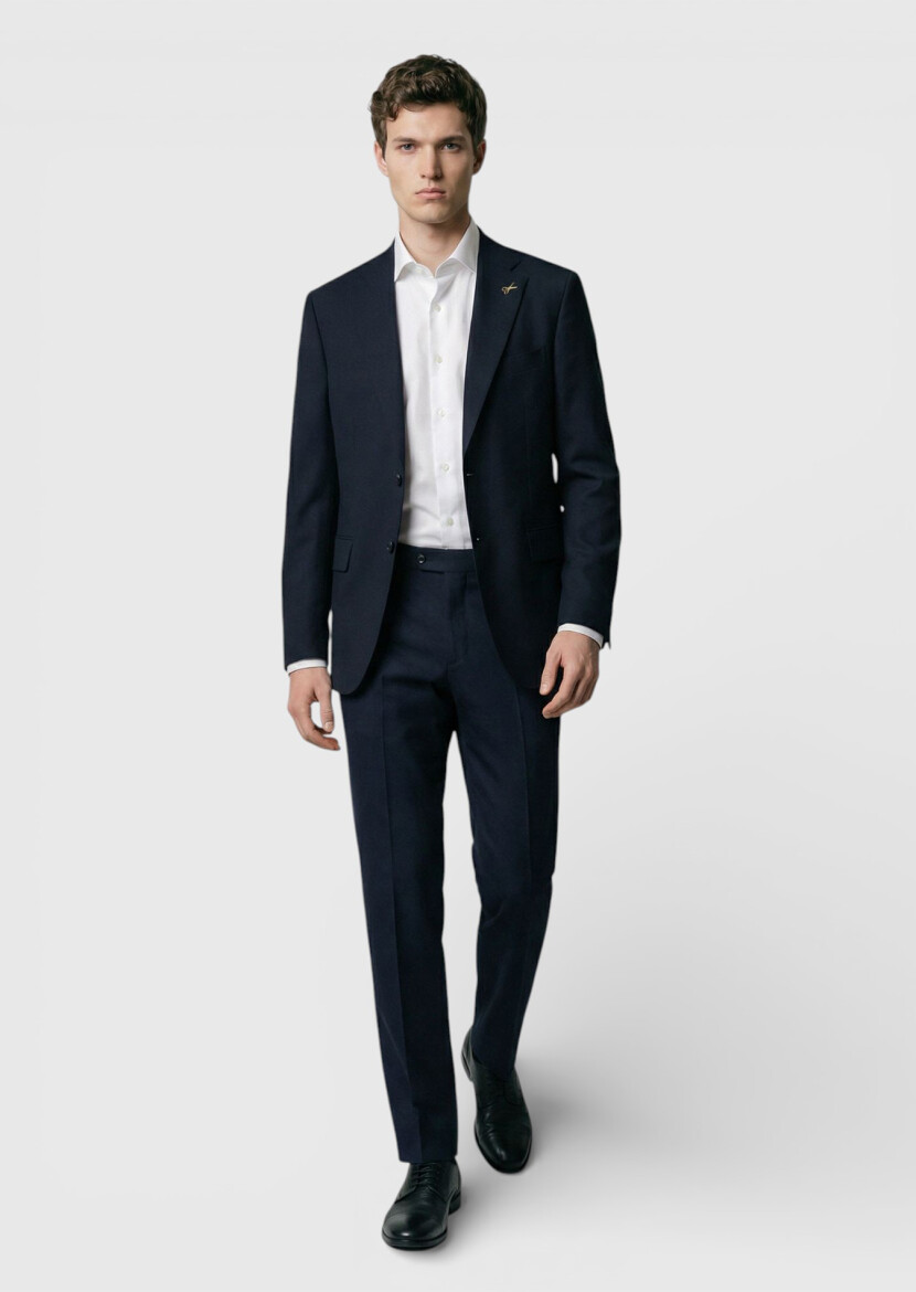 Black Shirt Shoulder Slim Fit 100% Wool Jacket - RAMSEY