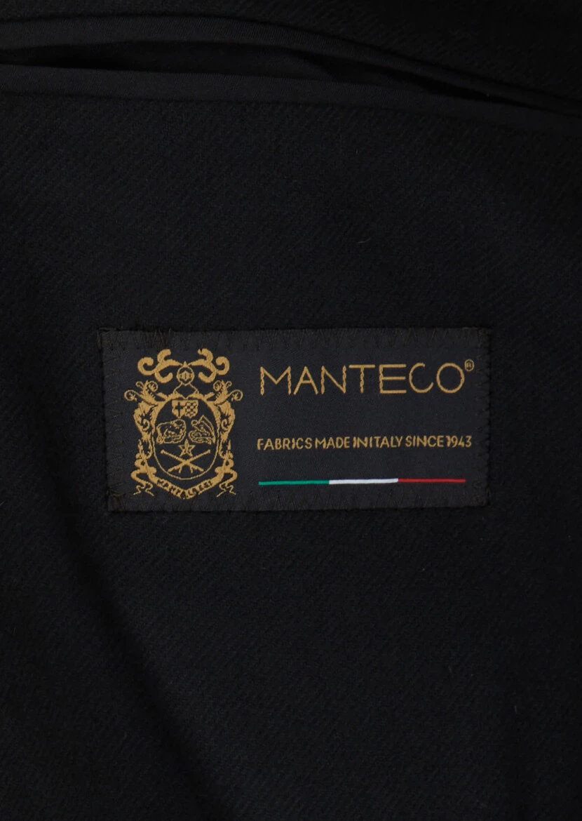 Black Shirt Shoulder Slim Fit Wool Blended Jacket - 4