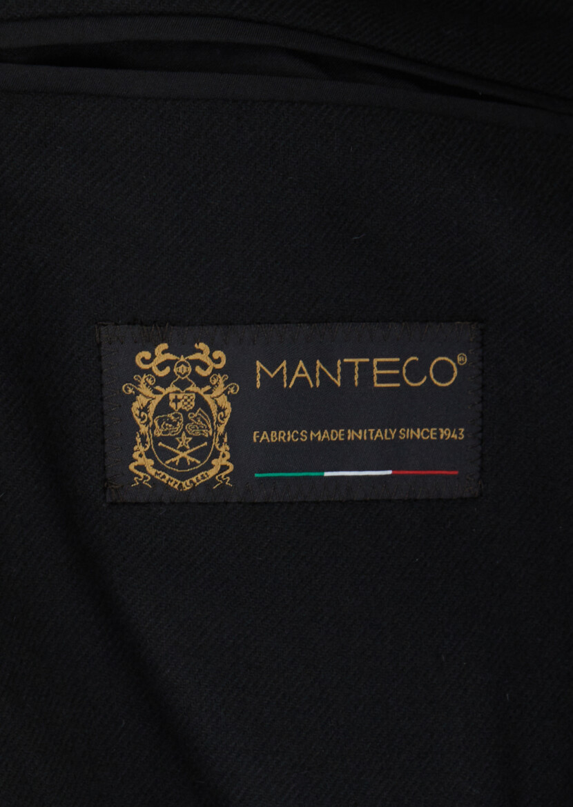 Black Shirt Shoulder Slim Fit Wool Blended Jacket - 4