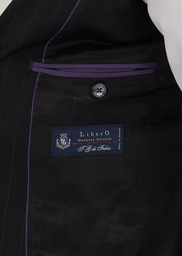 Black Striped Zeroweight Slim Fit 100% Wool Suit - 4