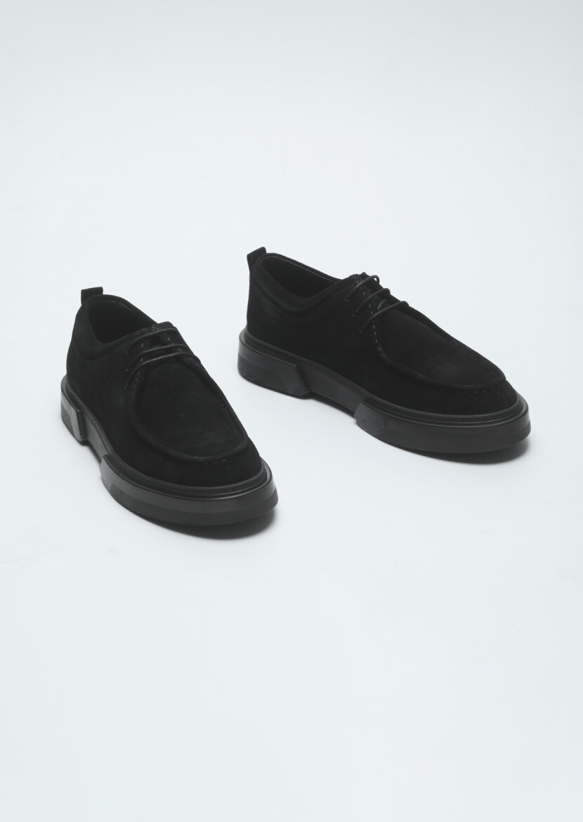 Black Suede Casual Shoes - 3