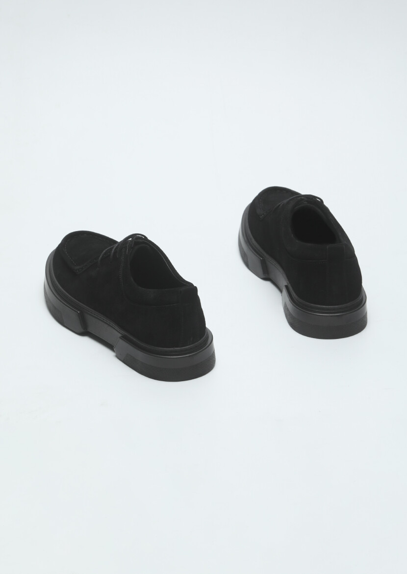 Black Suede Casual Shoes - 5