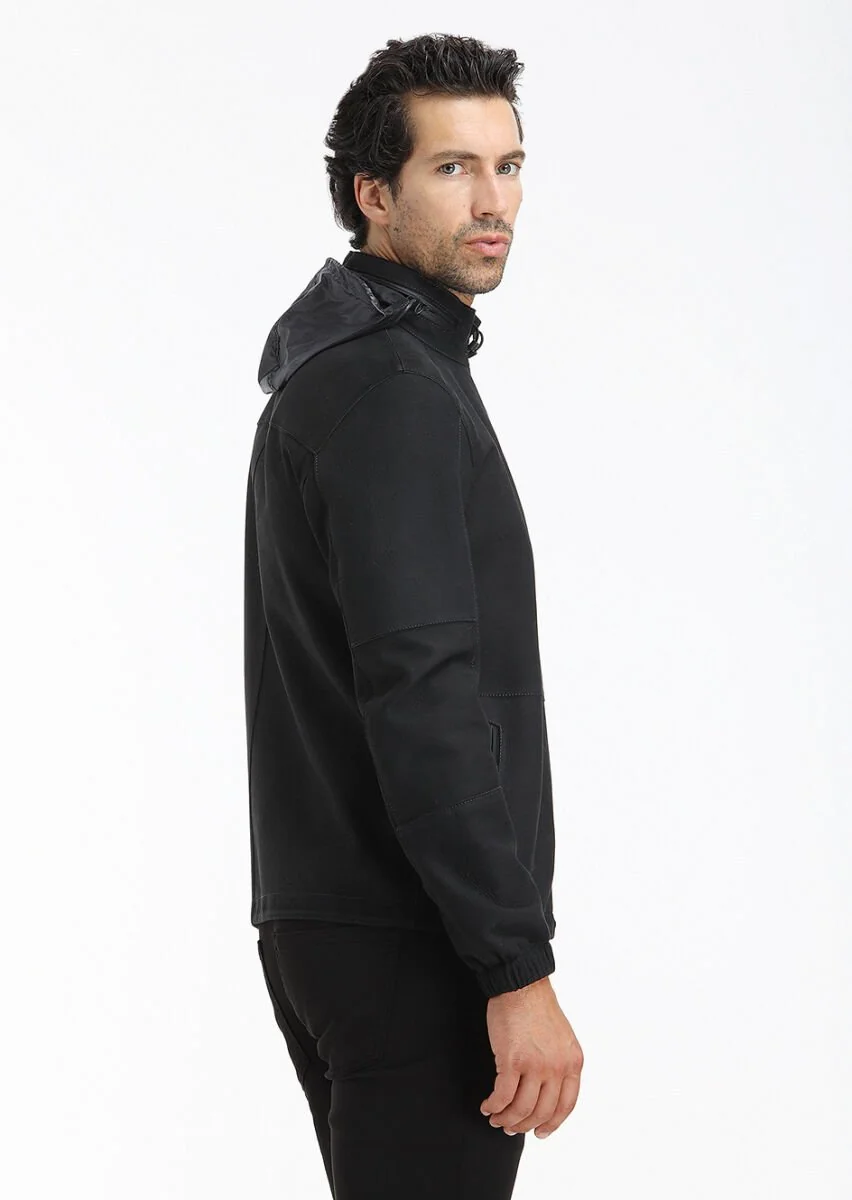 Black Suede Leather Coat - 4