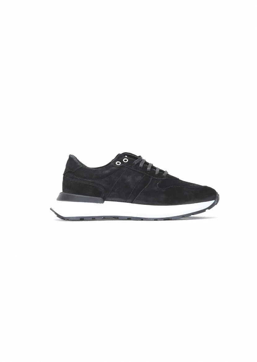 Black Suede Sport Sneaker - 1