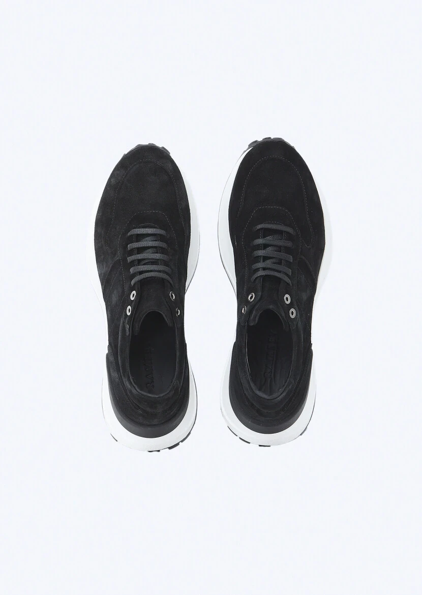 Black Suede Sport Sneaker - 6
