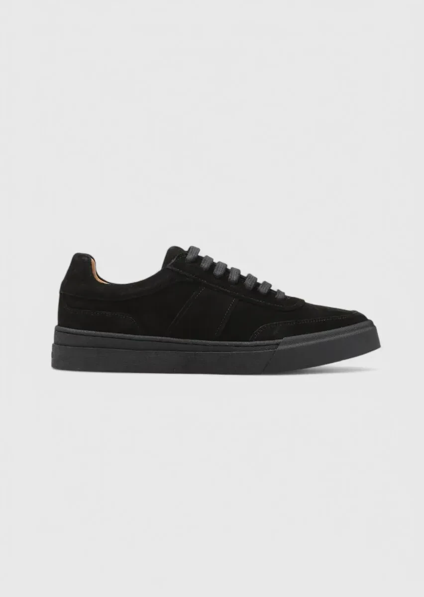 Black Suede Sport Sneaker - 1