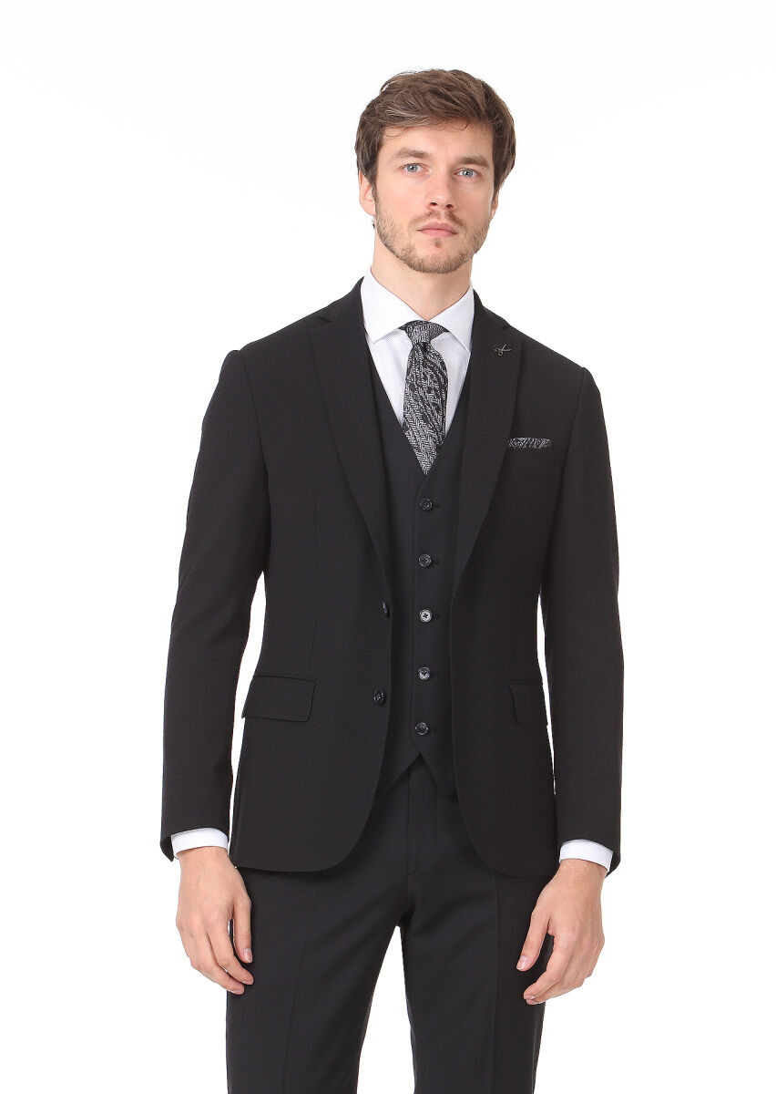Black Suit With Waistcoat - 1
